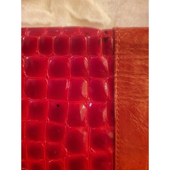 Original THE TREND Red Crocodile Print Cross Body Bag - Picture 7 of 13